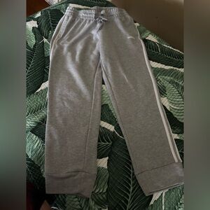 Adidas stripes gray sweatpants SZ L